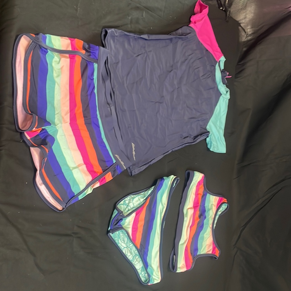 Girls, Eddie Bauer, four piece swim set